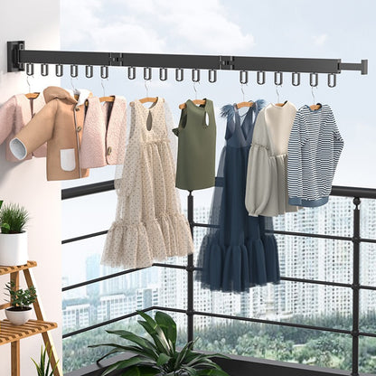 Modern Home Laundry Hanging Rods Clothes Hanger for Bathroom Balcony Foldable Cloth Drying Airer Saving Space Home Decor Horse